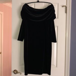 Off the shoulder velour dress